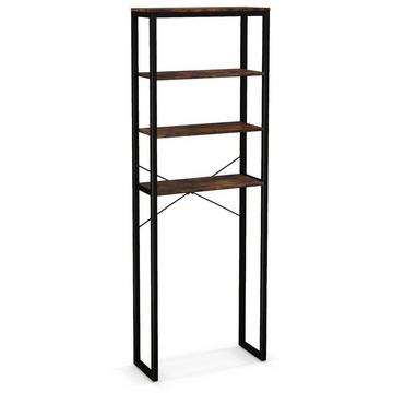 Freistehendes Toilettenregal mit Metallrahmen & Kippschutz 4-stufiges Badezimmerregal