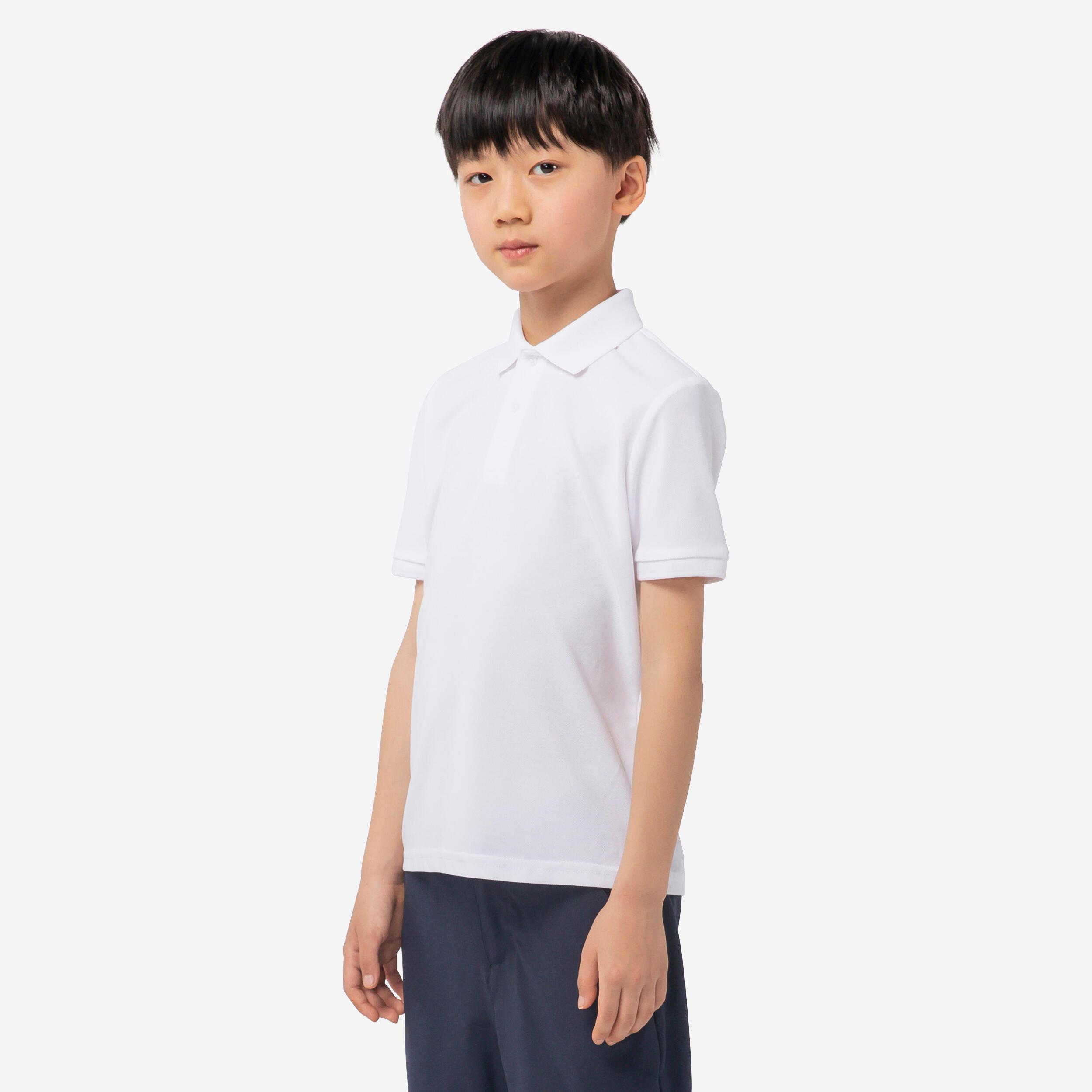 Image of Poloshirt Kurzarm - Mw500 Unisex Weiss 113-122CM