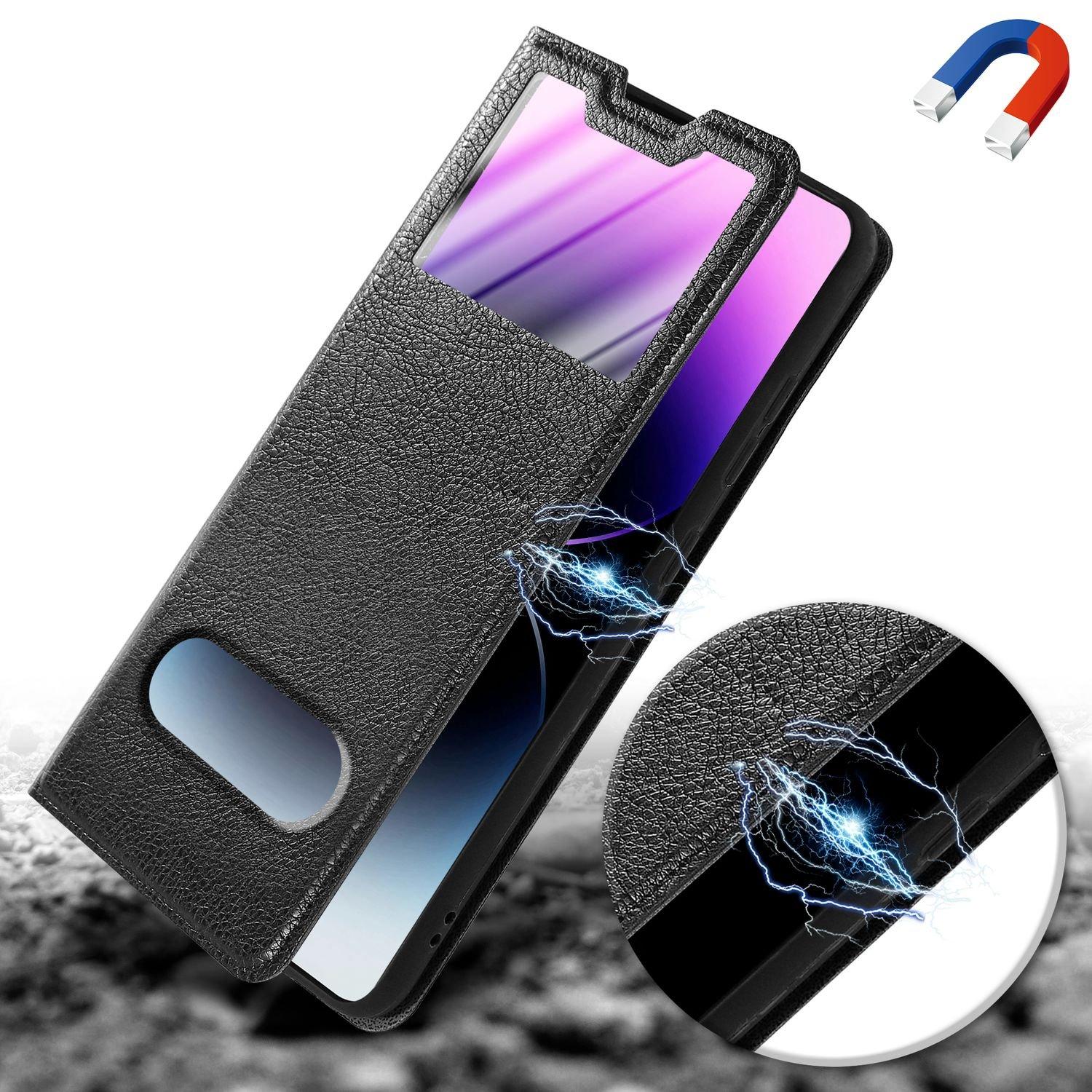 Cadorabo  Housse compatible avec Samsung Galaxy S21 ULTRA - Coque de protection avec fermeture magnétique, fonction de support et 2 fenêtres de visualisation 