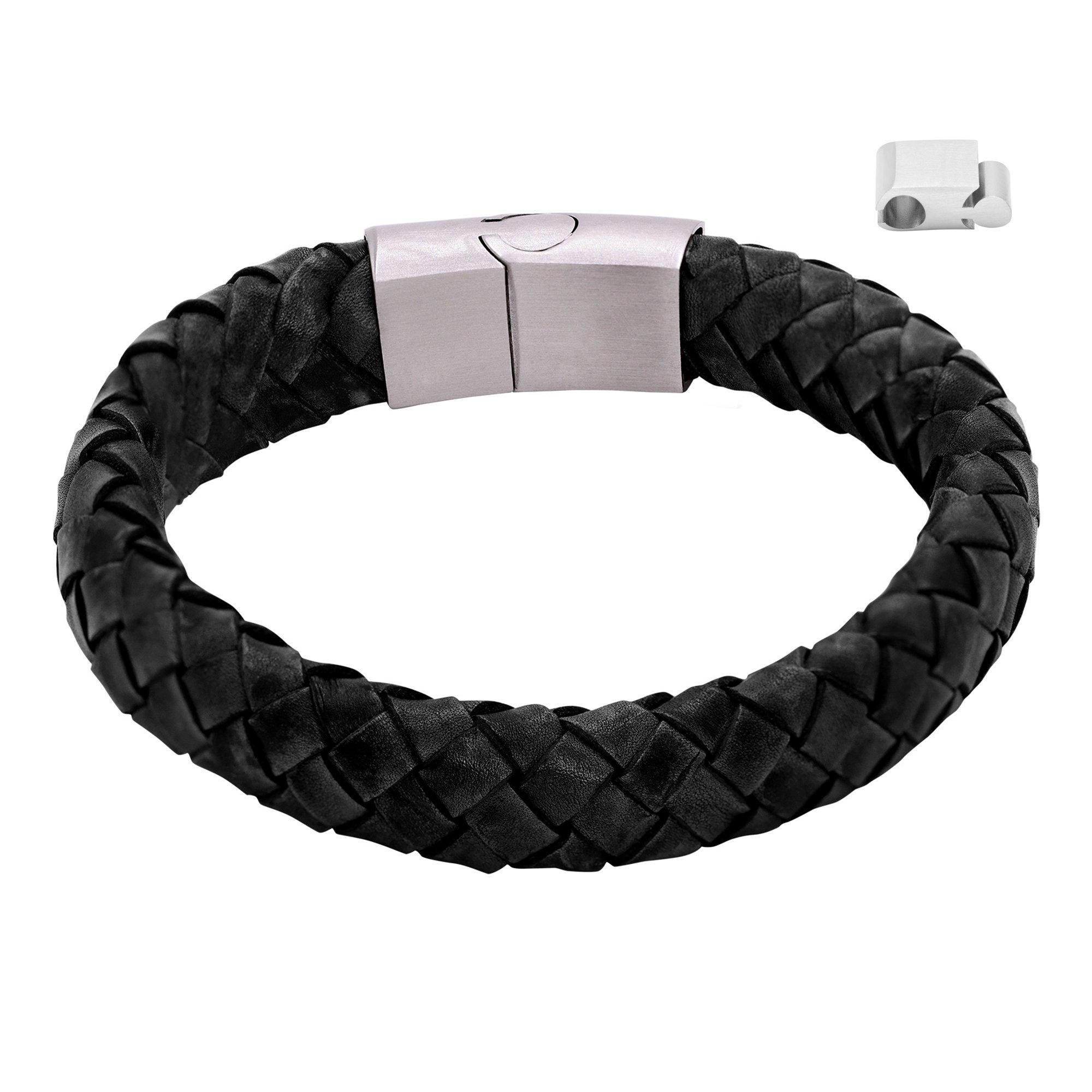 Image of Lederarmband Enno Damen Schwarz 23cm