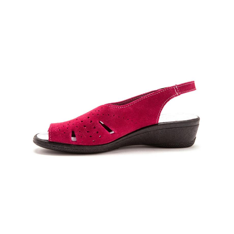 Pédiconfort Perforierte Wildleder Keilsandalen  