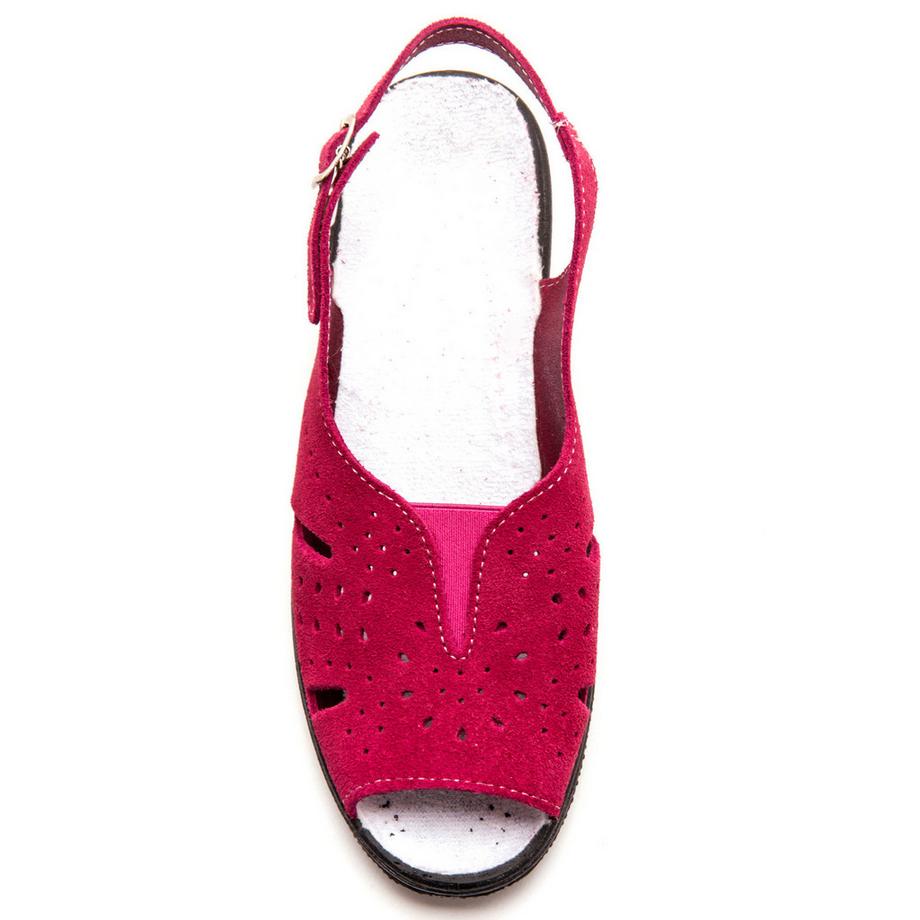 Pédiconfort Perforierte Wildleder Keilsandalen  