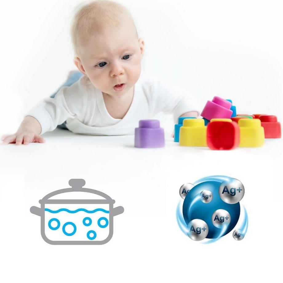 Activity-board  Lernspielzeug, Soft Blocks Plus Wheels - 10 Blöcke und 8 Räder 