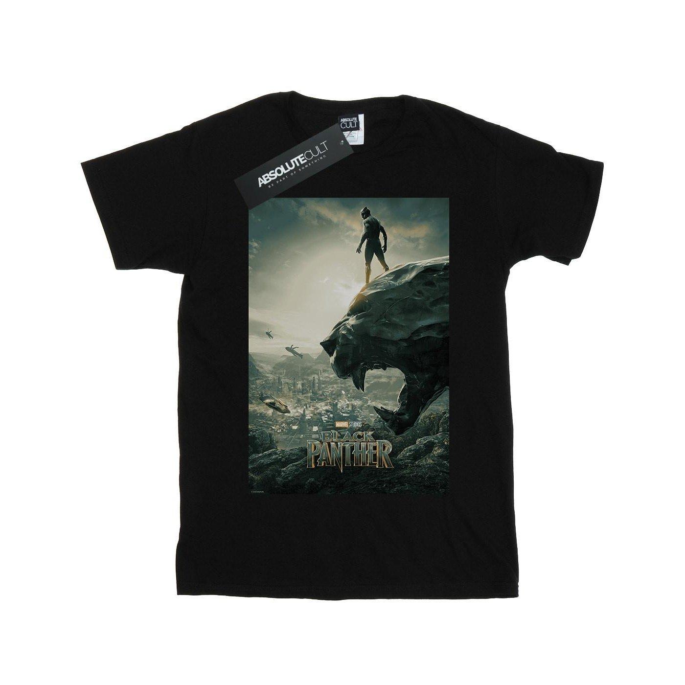 Image of Black Panther Poster Tshirt Mädchen Schwarz 140/146