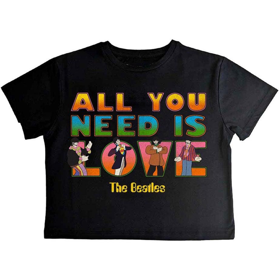 The Beatles Yellow Submarine Aynil Stacked Kurzes Top  
