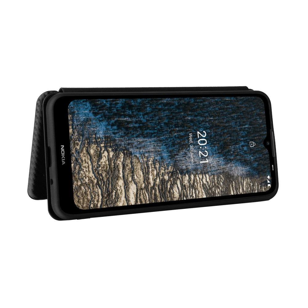 Cover-Discount  Nokia C20 - Carbon Look Flip Case Hülle 