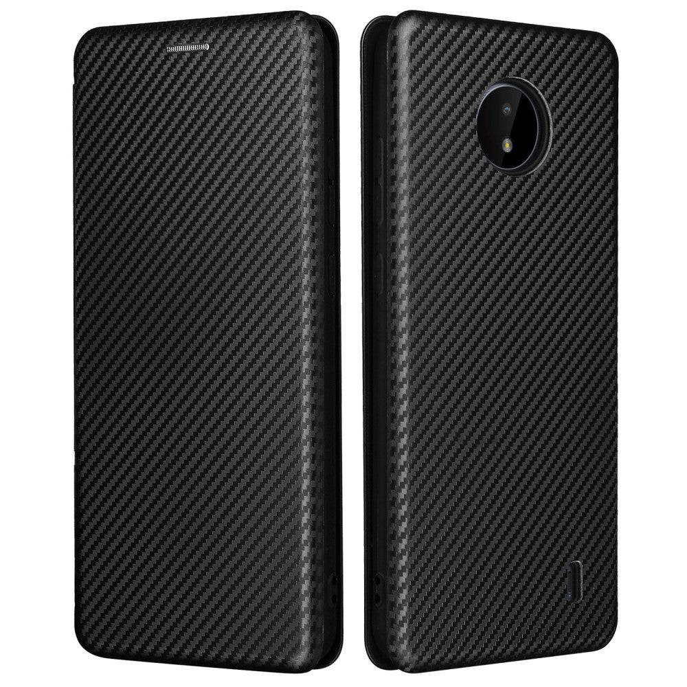 Cover-Discount  Nokia C20 - Carbon Look Flip Case Hülle 