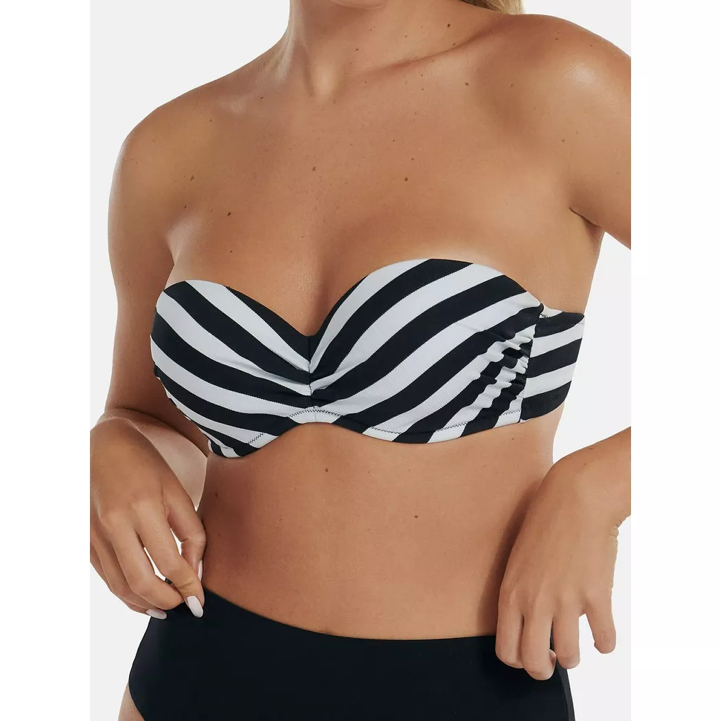 Lisca - Top a fascia multinazionale per costumi da bagno Rhodes, per donna, Effetto cemento / nero, Größe 36D