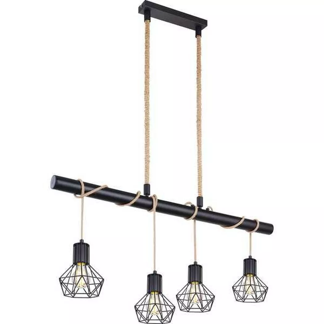 mutoni – Hängeleuchte Priska Metall 4xE27, One Size, Schwarz