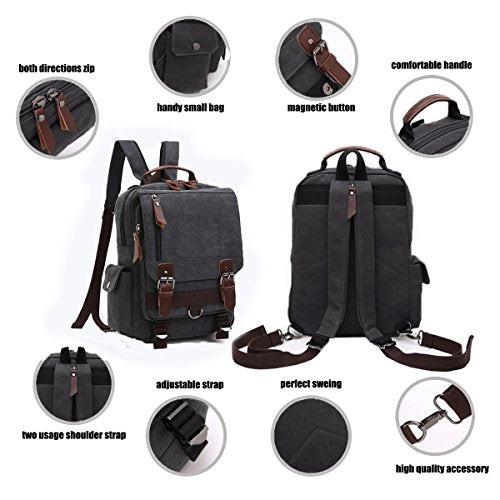 Only-bags.store Vintage Rucksack Rucksack Leinwand Tasche Bote Tasche für Arbeit und Schule  