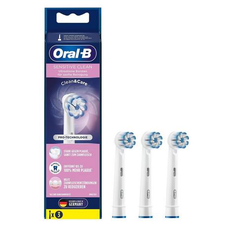 Oral-B Zahnbürstenköpfe Oral-B Sensitive Clean 3er - Weiss  