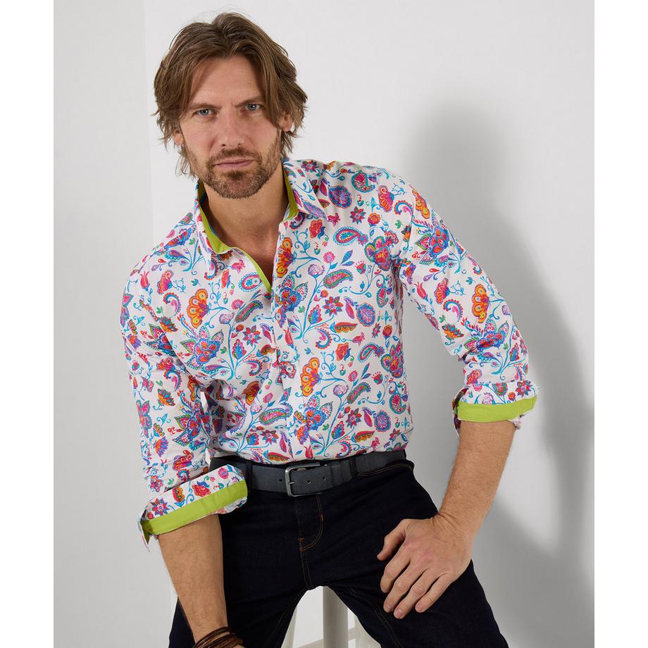 Langarmhemd mit Paisley-Muster