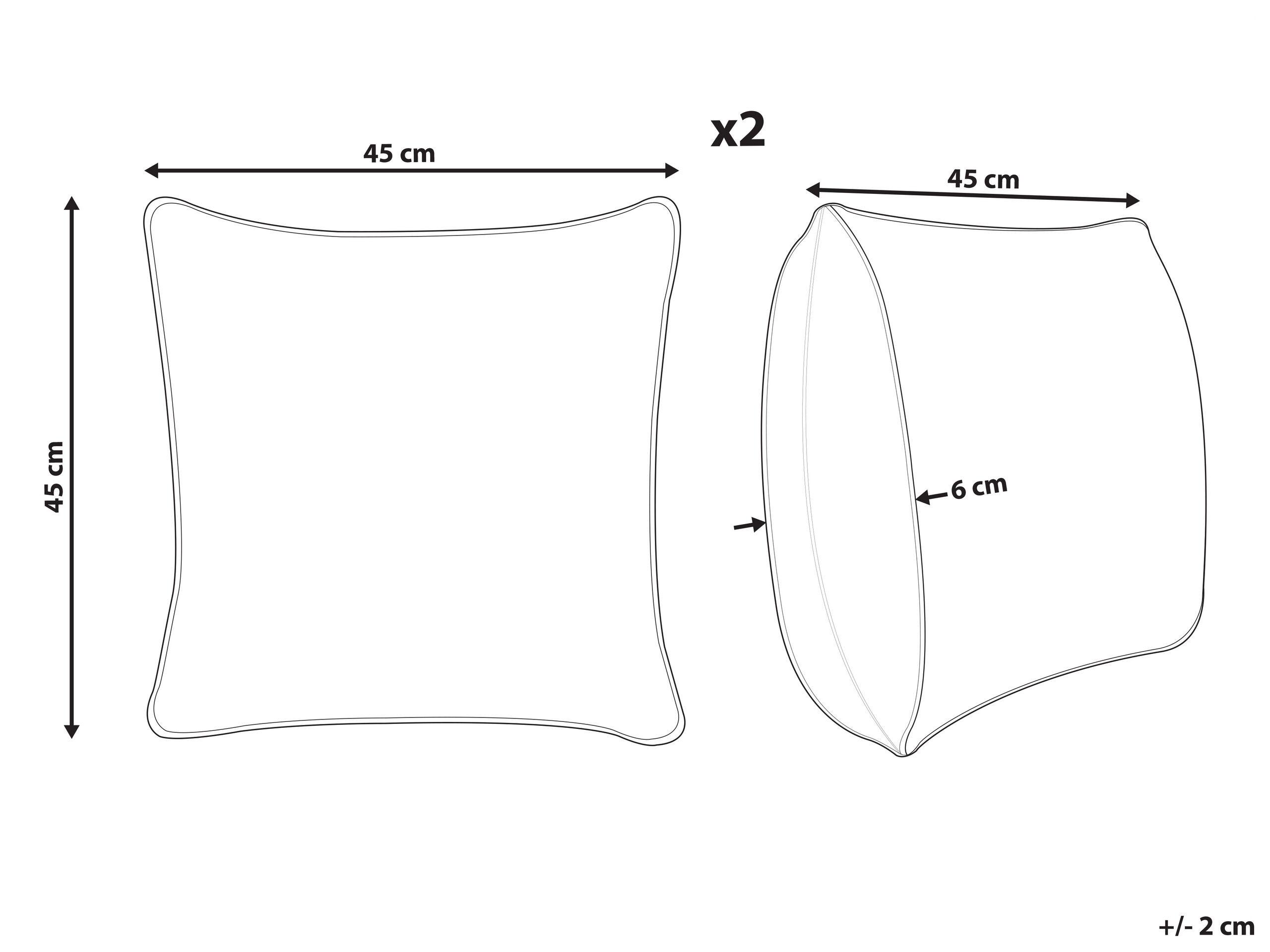 Beliani Set di 2 cuscini en Cotone Moderno ARALES  