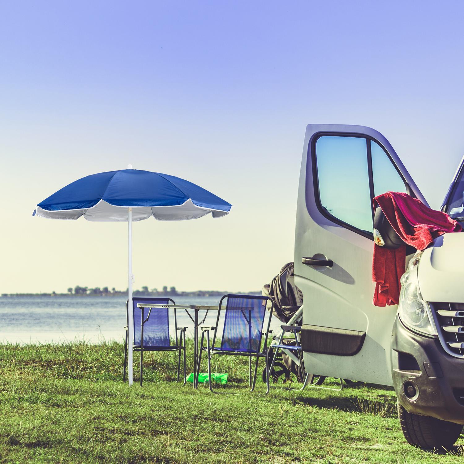 Northix Blauer Sonnenschirm 160 cm  