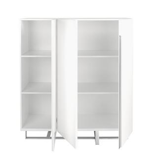 ANGEL CERDA Credenza alta in legno bianco e acciaio cromato  