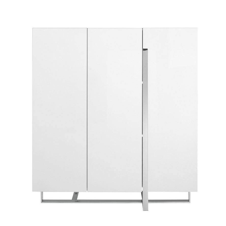 ANGEL CERDA Credenza alta in legno bianco e acciaio cromato  