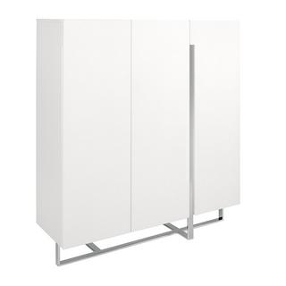 ANGEL CERDA Credenza alta in legno bianco e acciaio cromato  