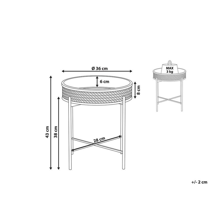 Beliani Table d'appoint en Métal Boho VIENNA  
