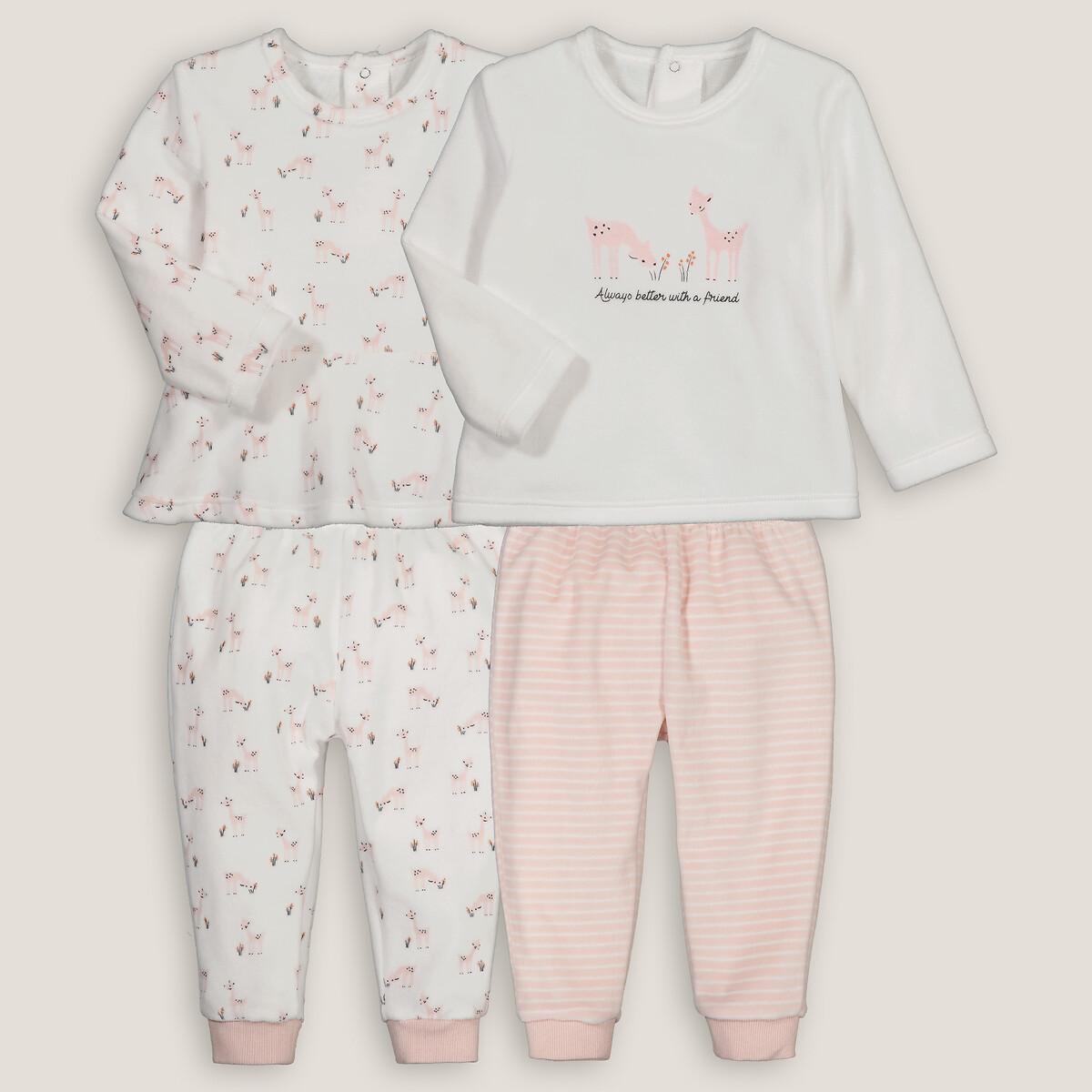 Image of 2er-pack Samt-pyjamas Unisex Weiss 102