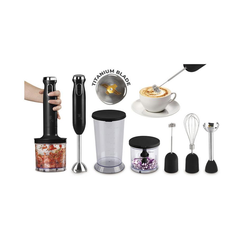 Berlinger Stabmixer Set 6-teilig Black Silver Collection  