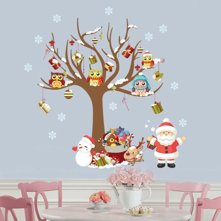 Cover-Discount Stickers muraux Arbre de Noël et Père Noël  