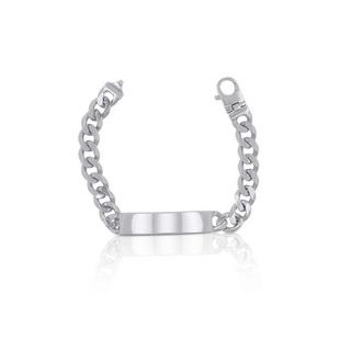 MUAU Schmuck  Plaketten-Armband Silber 925 Panzer, 9.4mm, 21cm 