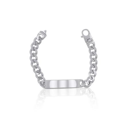 MUAU Schmuck  Plaketten-Armband Silber 925 Panzer, 9.4mm, 21cm 