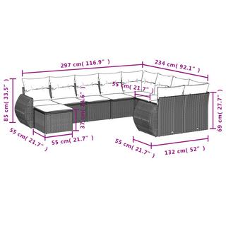 VidaXL Garten sofagarnitur poly-rattan  