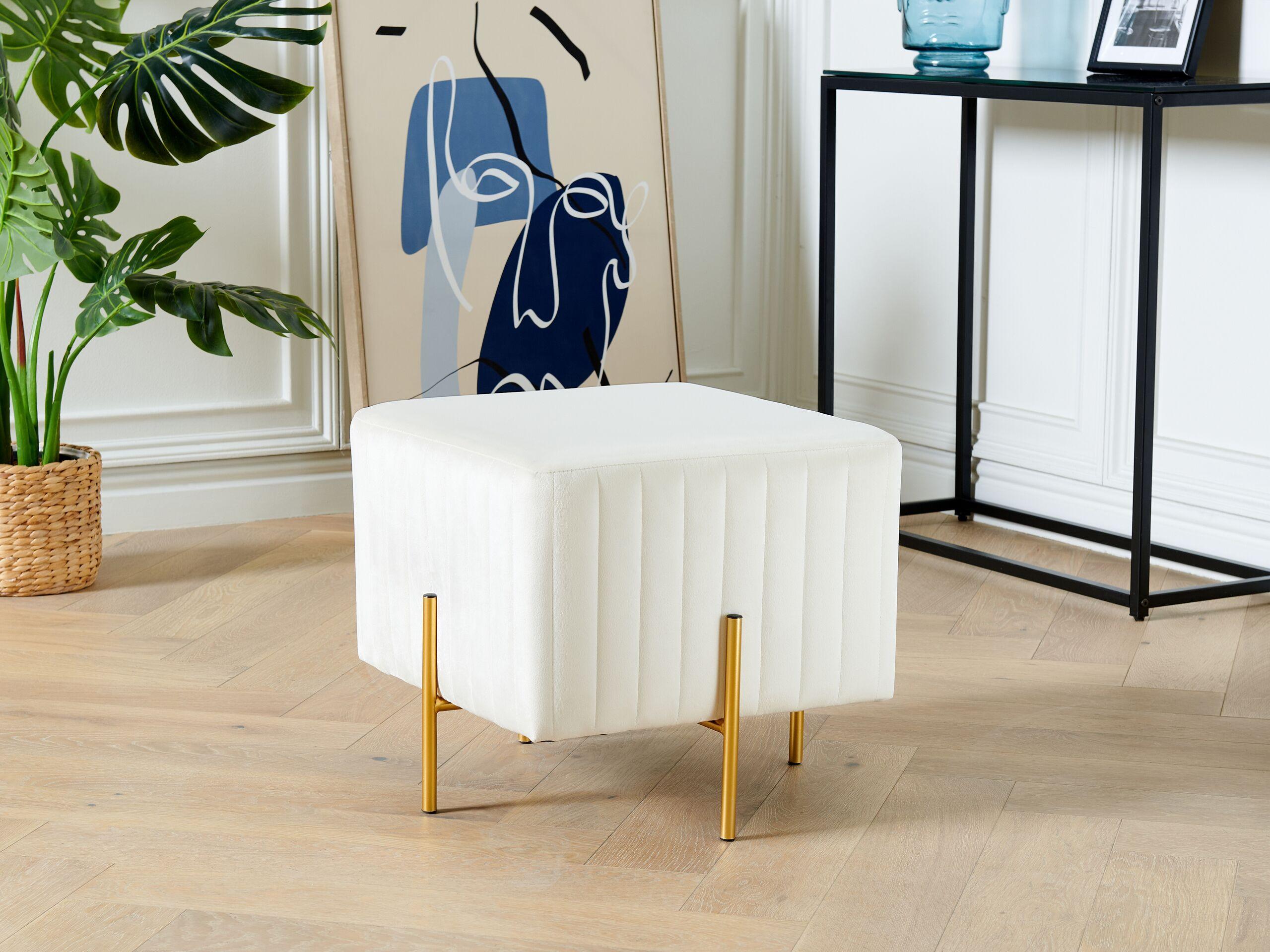 Beliani Repose-pied en Velours Scandinave DAYTON  