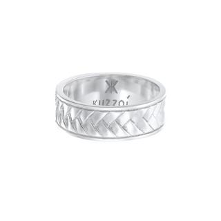 Kuzzoi  Bague Herren Bandring Fischgräten Vintage 925 Silber 