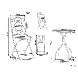 Beliani Bistro Set aus Eisen Retro CAMPRENA  