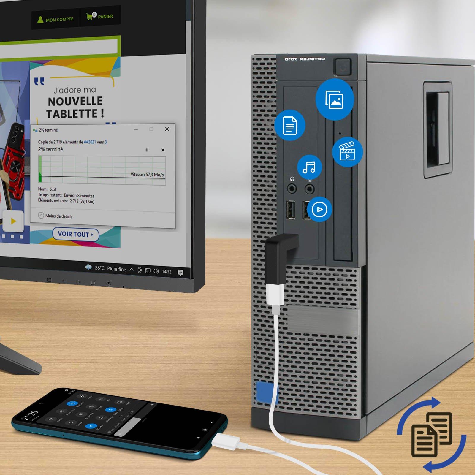 Avizar  Adattatore da USB-C a USB-C a Gomito 90° 