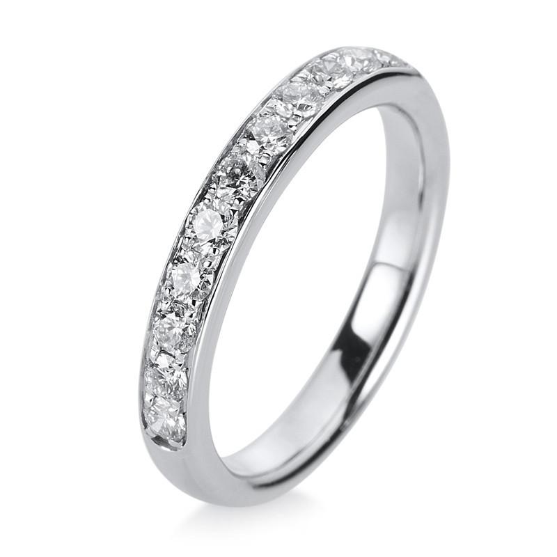 Image of Mémoire-ring 585/14k Weissgold Diamant 0.5ct. Damen Silber 54