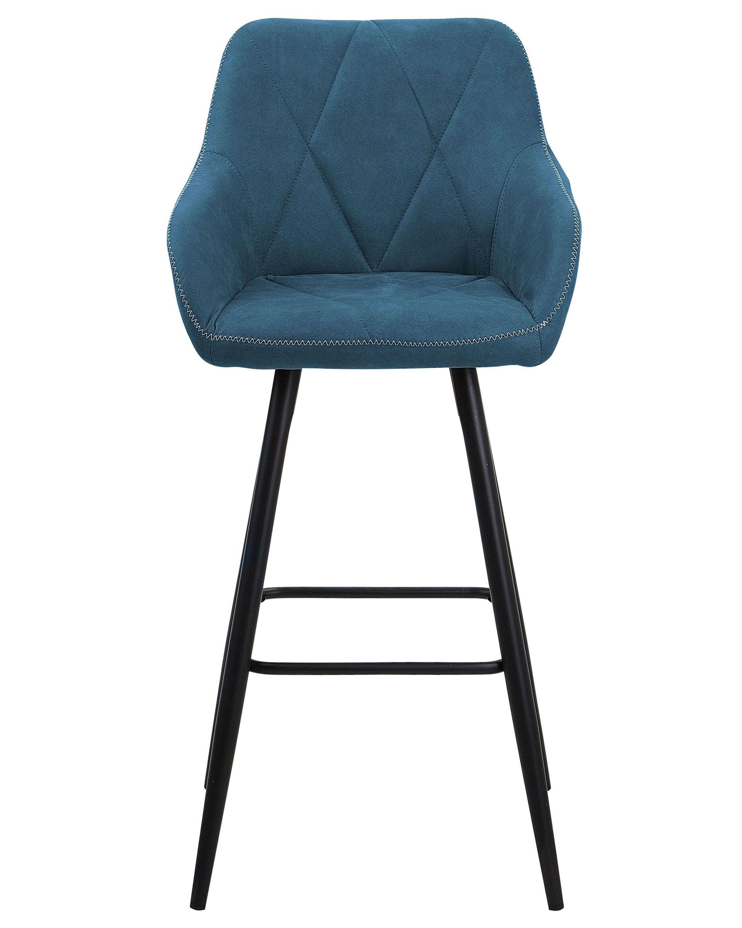 Beliani Lot de 2 chaises de bar en Tissu Glamour DARIEN  