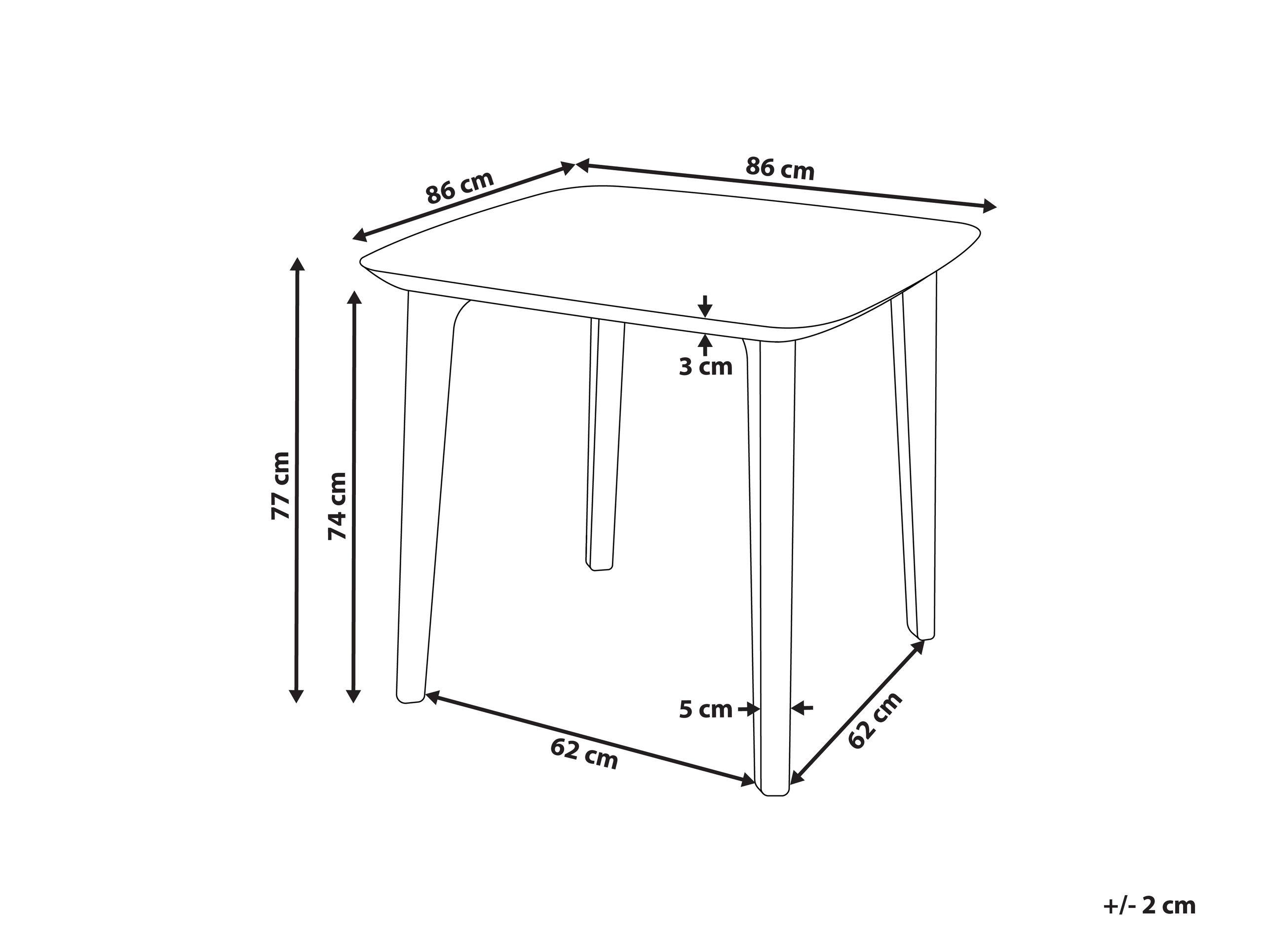 Beliani Tavolo da pranzo da giardino en ABS (materiale sintetico resistente) Moderno SORICO  