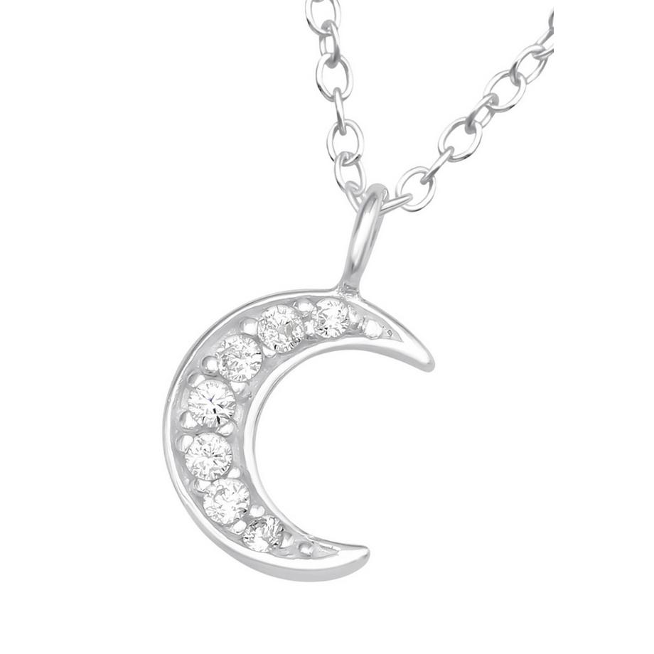 Maxte  Halskette Halbmond mit Zirkonia 