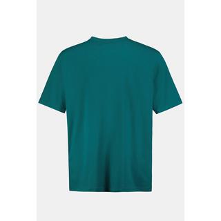 JP1880  T-shirt basic con scollo a V petrolio 