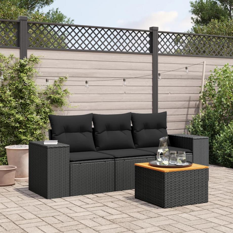 VidaXL Ensemble de canapés de jardin rotin synthétique  