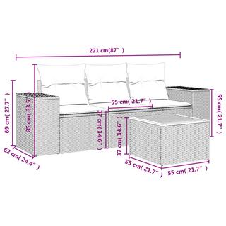 VidaXL Garten sofagarnitur poly-rattan  