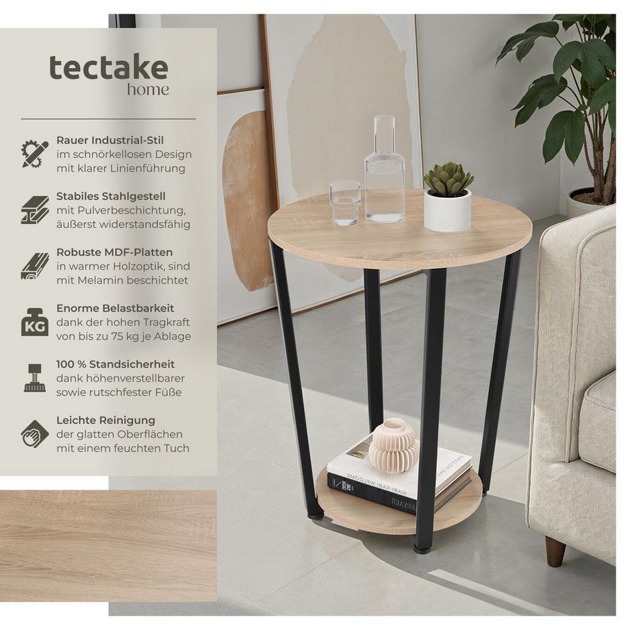 Tectake Table d'appoint SWINDON style industriel  