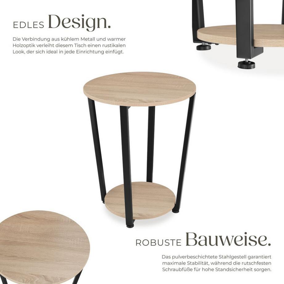 Tectake Table d'appoint SWINDON style industriel  