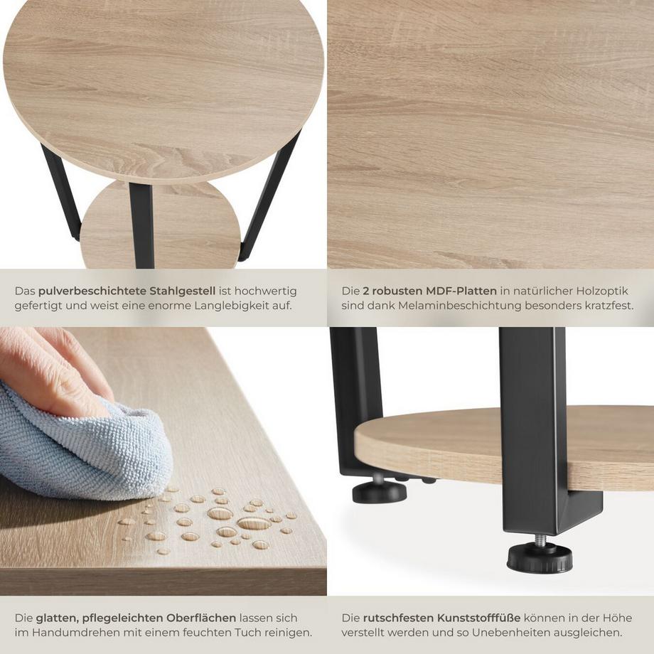 Tectake Table d'appoint SWINDON style industriel  