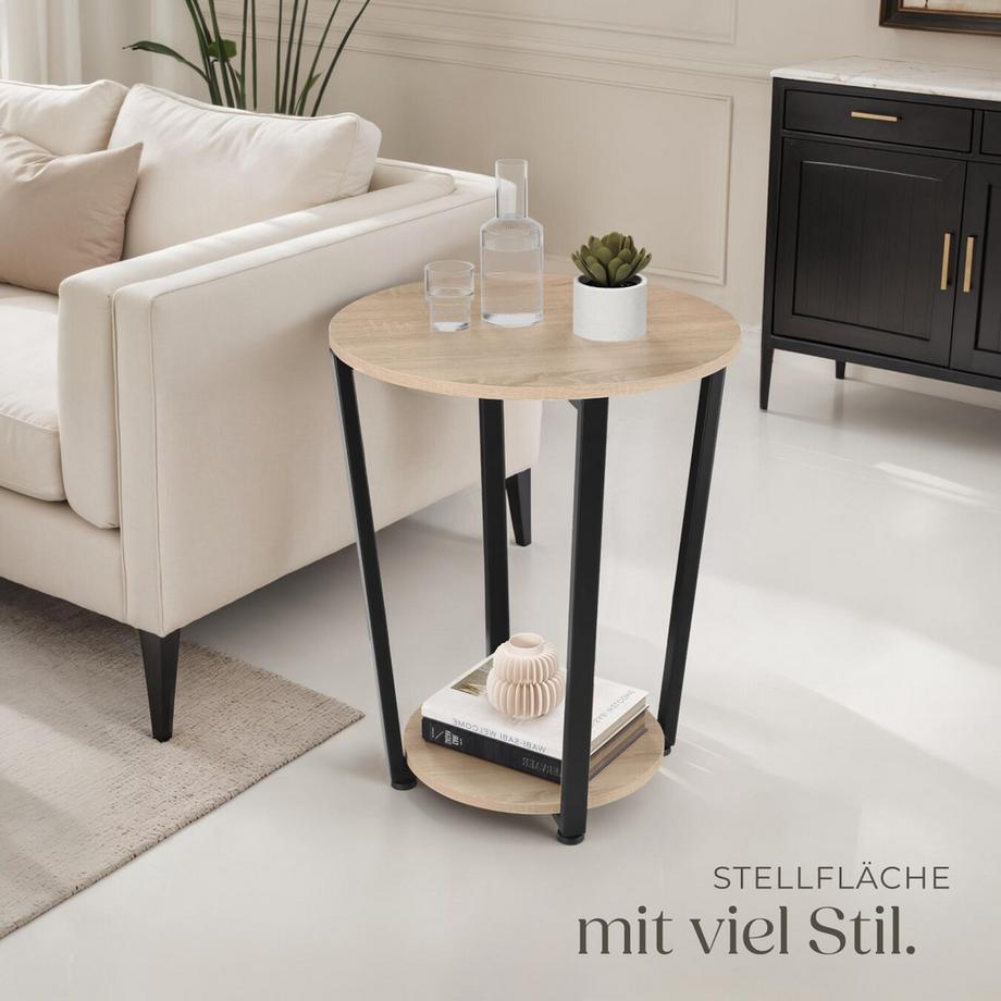 Tectake Beistelltisch Swindon Industrial Style Holz und Stahl  