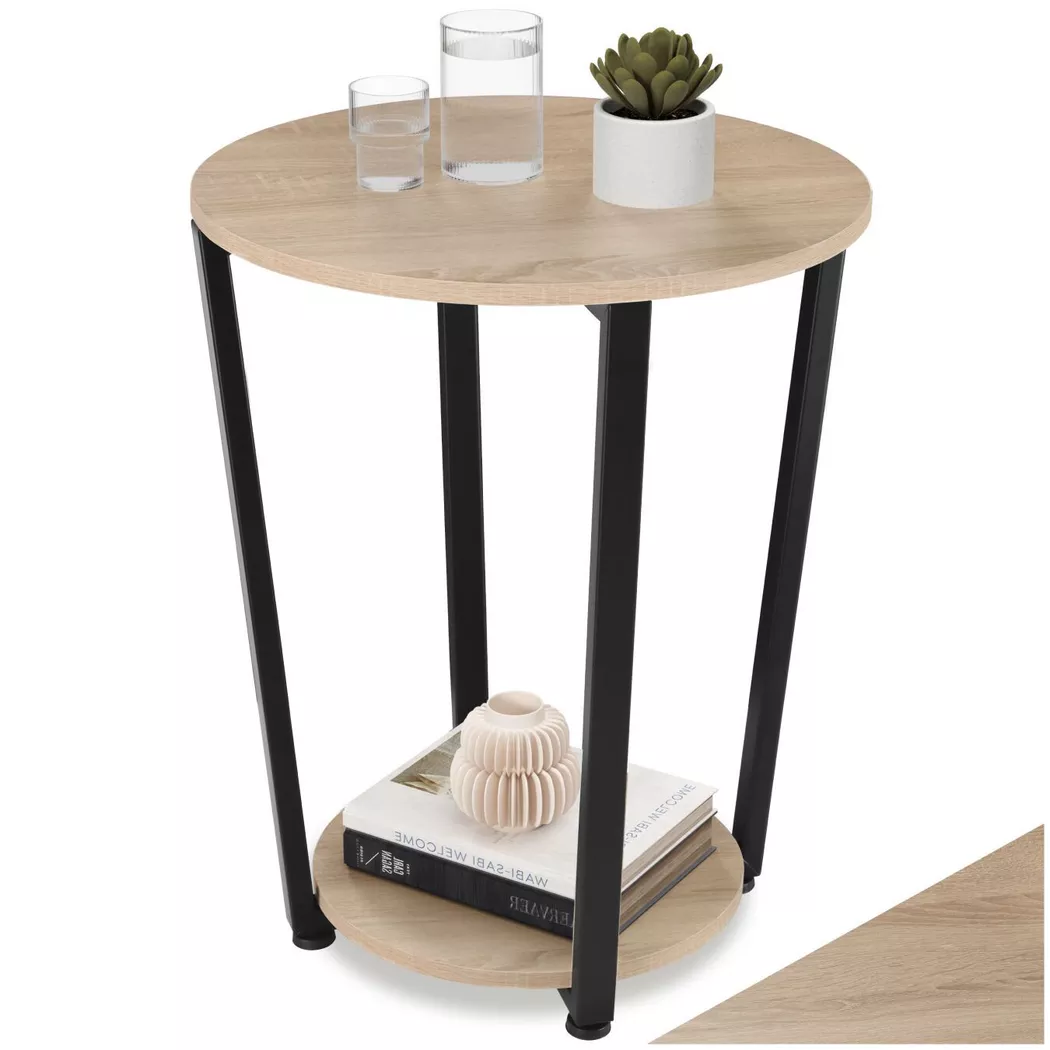 tectake Bedside Table Swindon in Light Oak