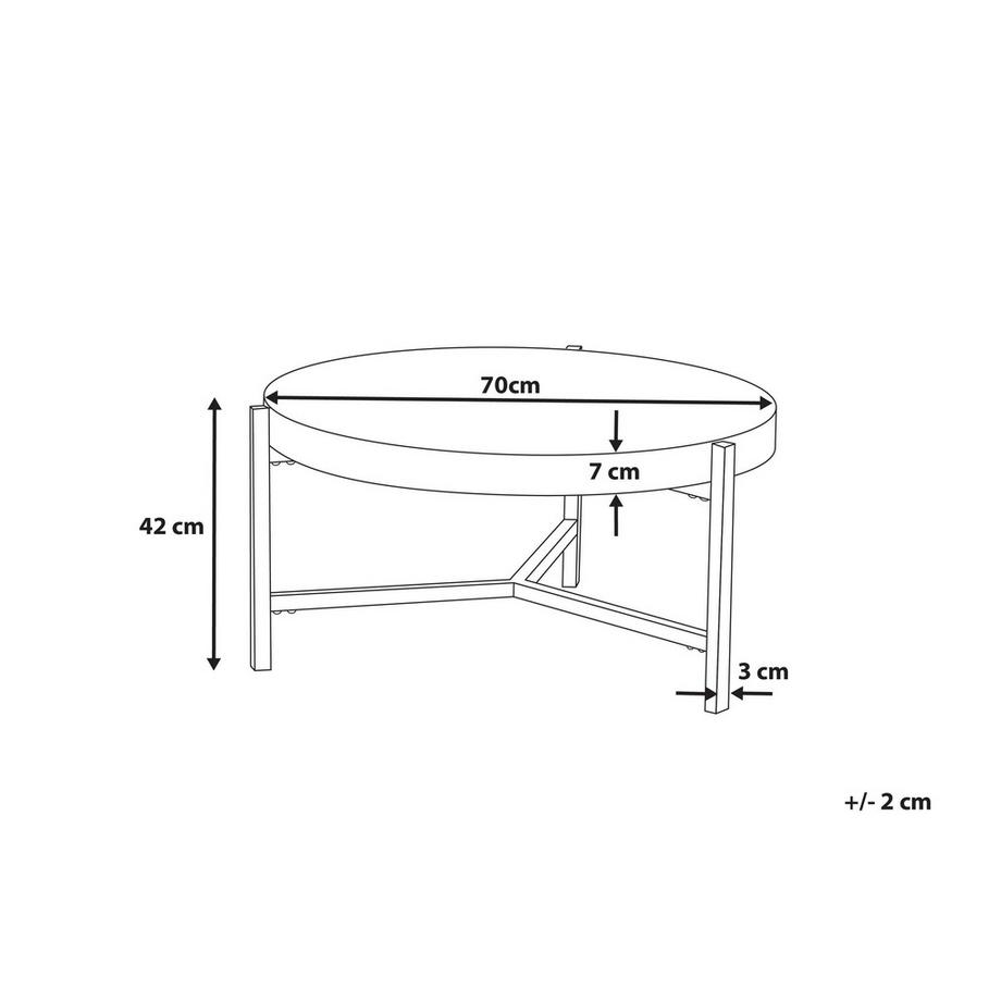 Beliani Couchtisch aus MDF-Platte Industriell BONITA  