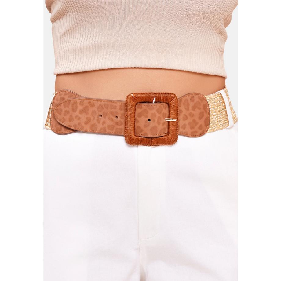 AVANT-GARDE PARIS  Ceinture large imprimé tigre beige 