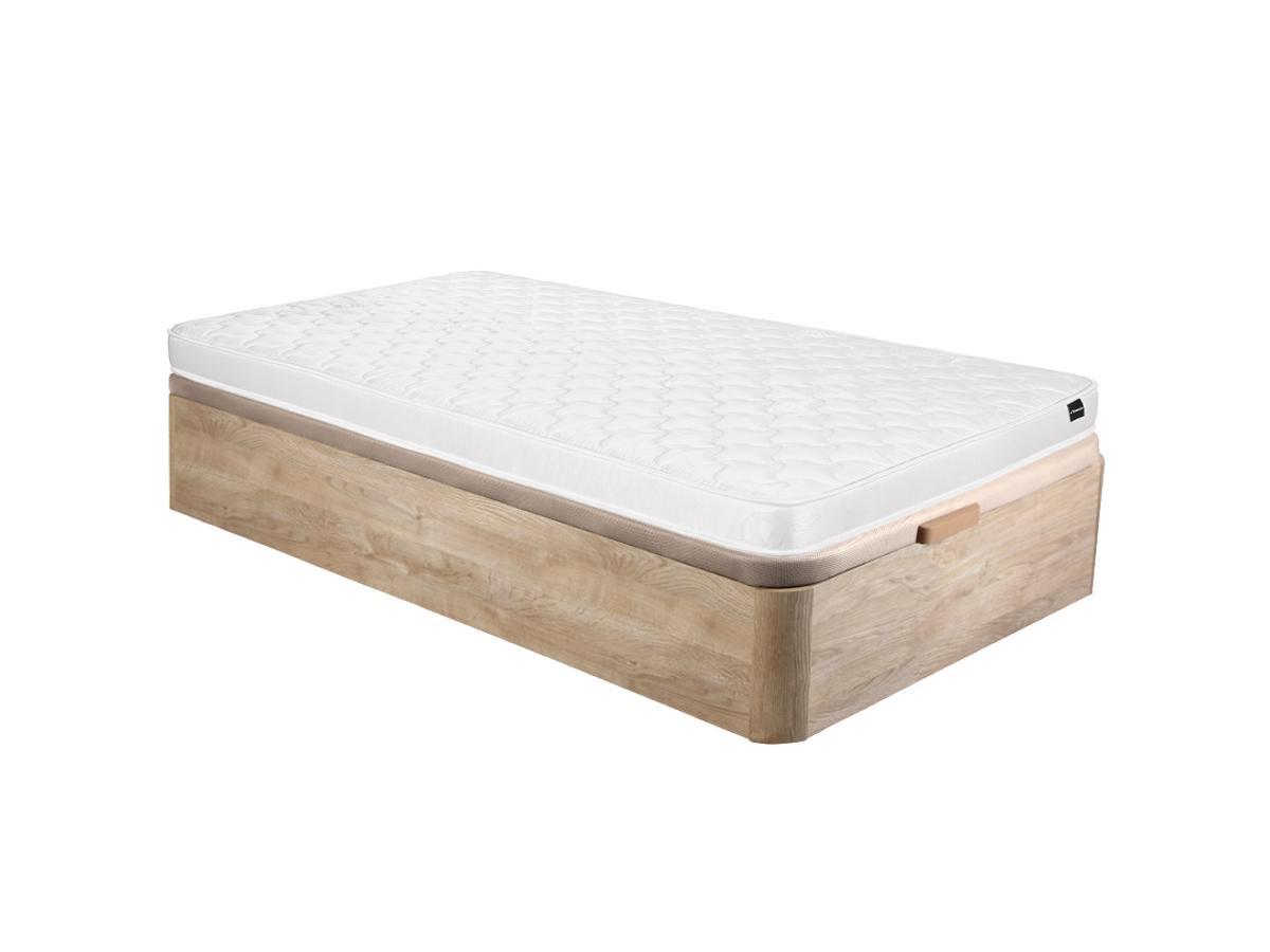 Ysmée Ensemble 90 x 190 cm sommier coffre naturel clair + matelas mousse ép.15cm - DANAE II de YSMÉE  