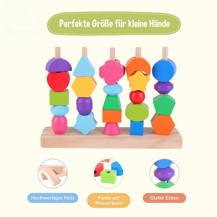 Activity-board  Holzspielzeug zum Stapeln und Sortieren für Babys und Kinder - Lern- und Entwicklungsspielzeug aus Holz 