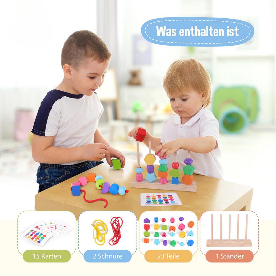 Activity-board  Holzspielzeug zum Stapeln und Sortieren für Babys und Kinder - Lern- und Entwicklungsspielzeug aus Holz 