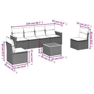 VidaXL Ensemble de canapés de jardin rotin synthétique  